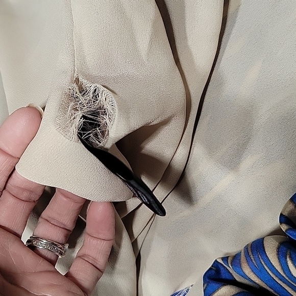 Rachel Zoe, Size 0 Cobalt Blue and Camel Abstract Striped Halter Dress 100% Silk - Picture 16 of 16